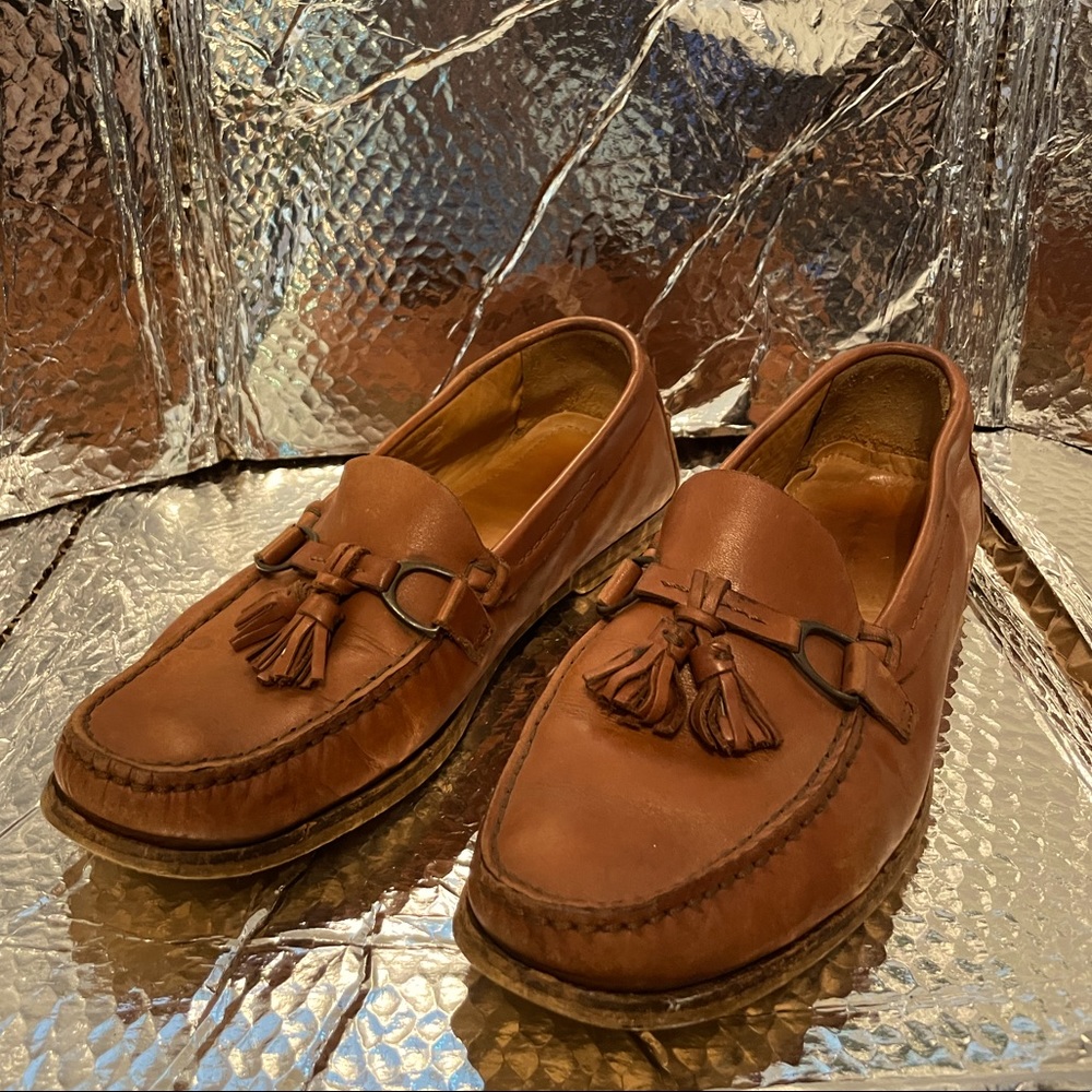 Zara Man light brown leather tassel loafer (EU 43)